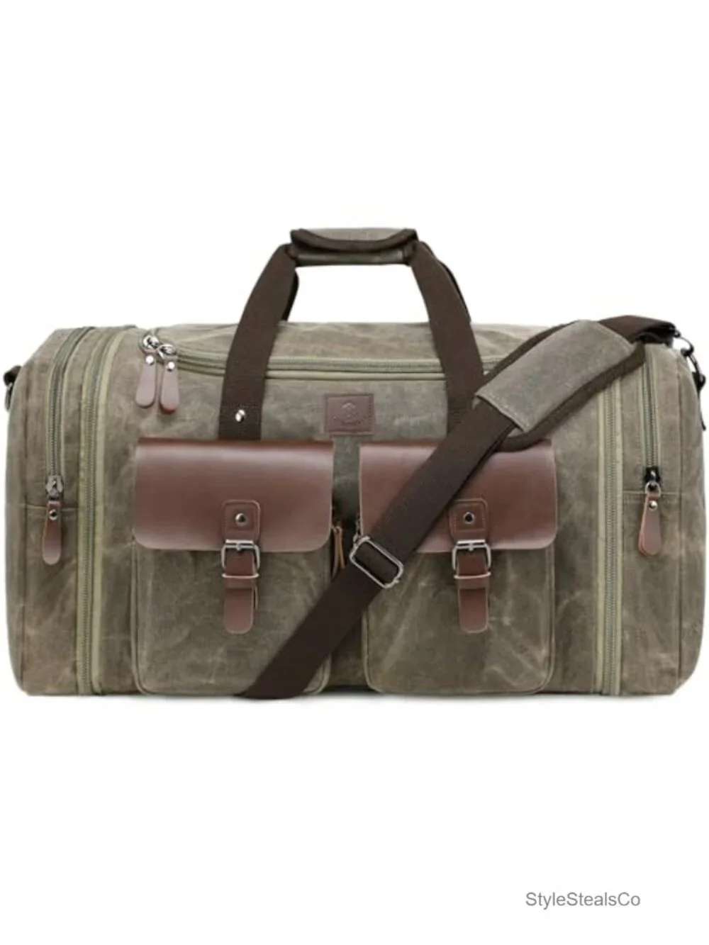 Waxed Canvas Expandable Duffel 50L Travel Weekender Carry On